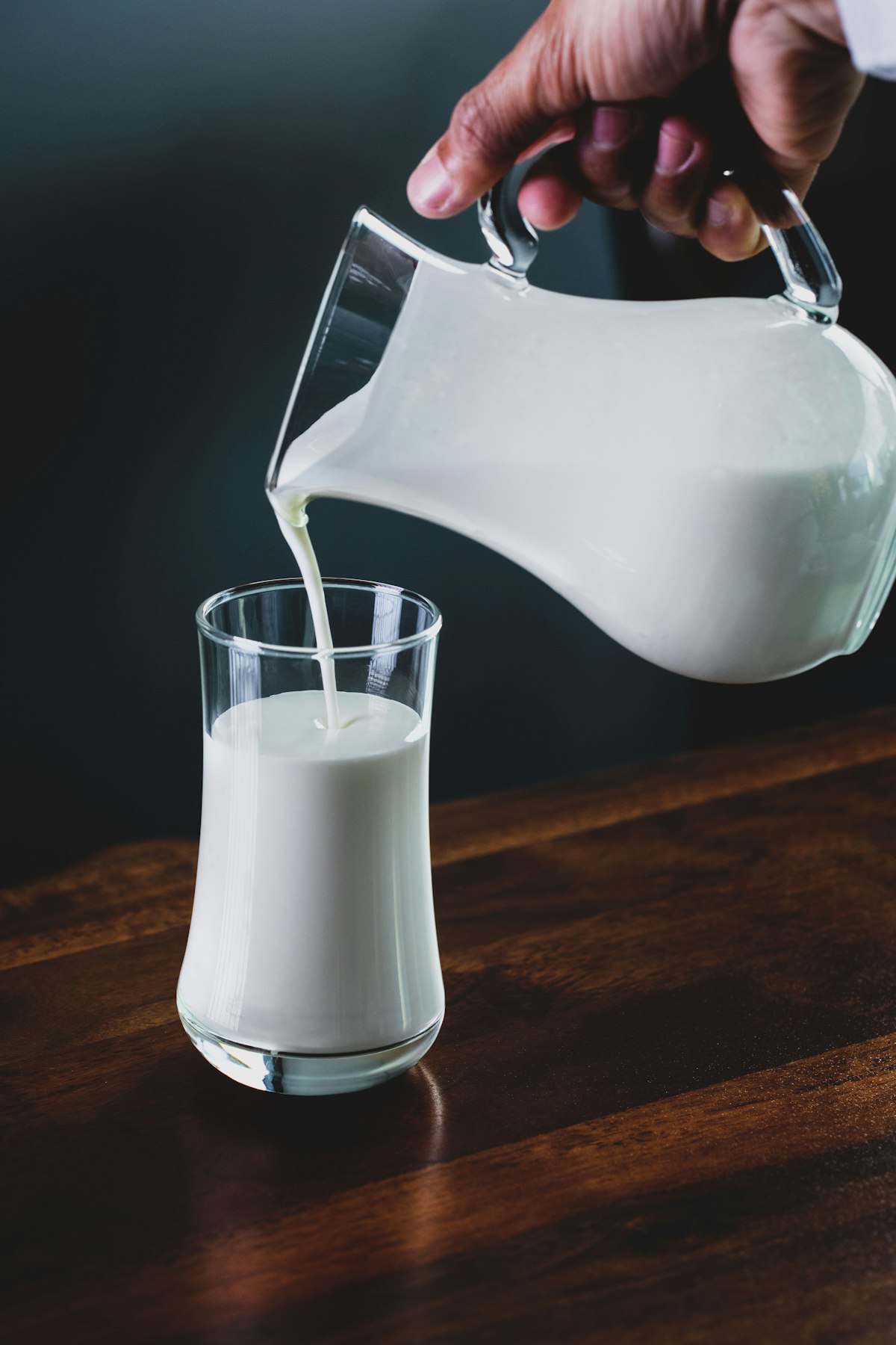 Fresh goat milk bottles